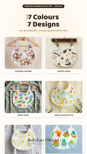 Baby Bib — 7 Colour Designs