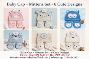 Baby Cap and Mittens Set – 6 Cute Animal Designs